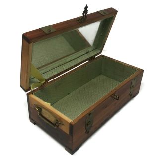 Pilliod Art Box Cedar Wood Mirrored Dresser Jewelry Boxes Chest Vintage 70s - 80s