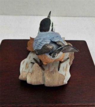 LENOX Fine Porcelain RED - BREASTED NUTHATCH Bird Figurine On Wood Base 3