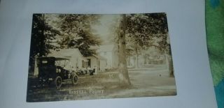 Antique Rppc Russells Point 1909 Tater Island Ohio Photo Postcard Old Car