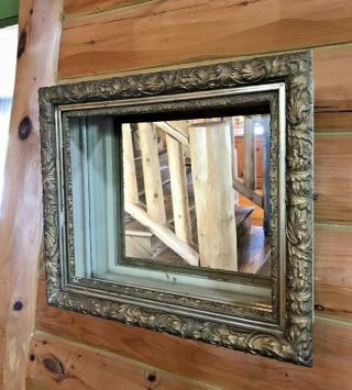 Antique Vintage Ornate Mirrored Shadow Box Wood Gold Gilt Hanging