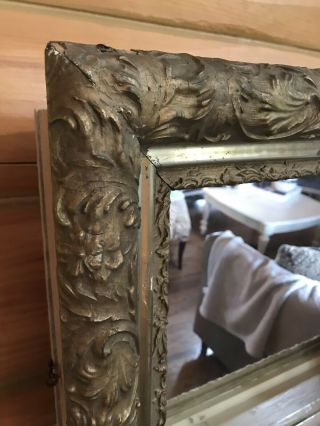 Antique Vintage Ornate Mirrored Shadow Box Wood Gold Gilt Hanging 4