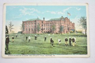 Vintage 1936 Postcard Randolph Macon Academy & Athletic Field Bedford Va