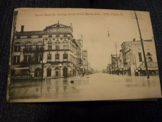 1913 Piqua Ohio Flood Rppc Photo Postcard North Main Street