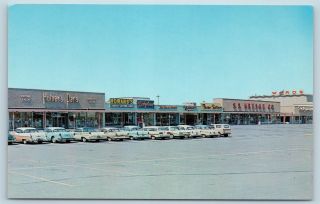 Postcard In Fort Wayne Northcrest Shopping Center Strip Mall 1950 