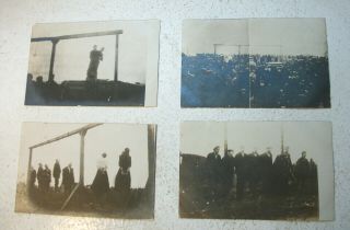 Four Rppc Postcards Public Execution Hangings Wwi ?