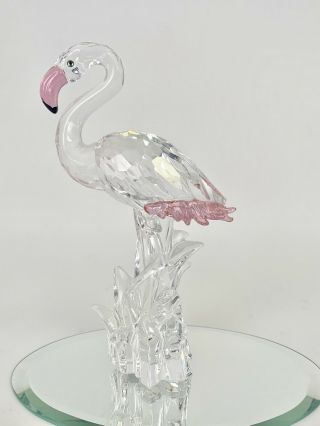 Swarovski Crystal Flamingo Standing Figurine With Box