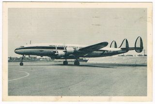 Postcard Iberia Airline Issue Lockheed Constellation Aviation Airways Airport