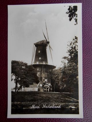 Fine Dutch Tower Windmill Netherlands Rp C1950s Standard Size - Mooi Nederland