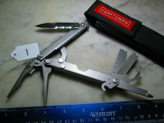 1 Rare Stainless Craftsman 45516 Needlenose Locking Pliers Multi - Tool W/sheath
