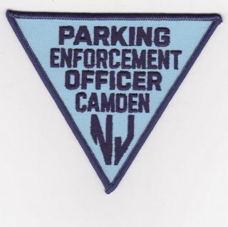 Nj Police Patch - Camden City Police Nj - Parking Officer - Defunct - Blue Twill