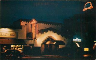 Brown Derby Restaurant Hollywood Vine 1940s Night View Neon Roberts 3875