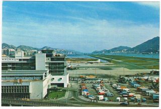 Postcard Kai Tak Hong Kong Airport Bristol Britannia Aviation Airways Airline