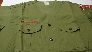 1930s 40s Vintage Collarless Boy Scout Leader Uniform Shirt Brown County Ohio