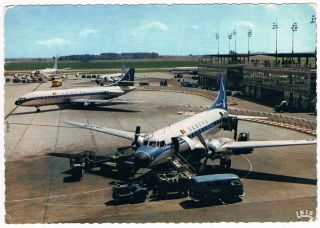Postcard Brussels Airport Sabena Convair Caravelle 707 Aviation Airline Airways
