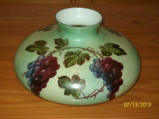 Antique Hand - Painted Gwtw Oil Lamp Shade Globe 10 Inch Fitter