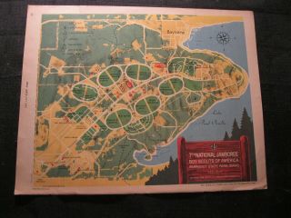 Old Vintage Ad 7th National Jamboree Boy Scout America Farragut Park Id Map 1968