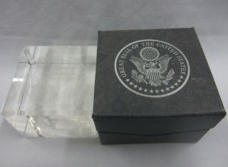 Washington Dc Monuments Seal 3d Laser Etched Holograph Crystal Glass Paperweight