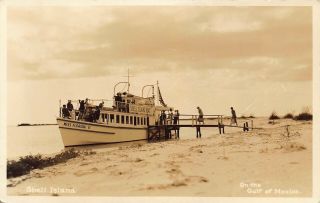 Fl 1930’s Florida Real Photo Shell Island Boat Excursion From St.  Petersburg Fla