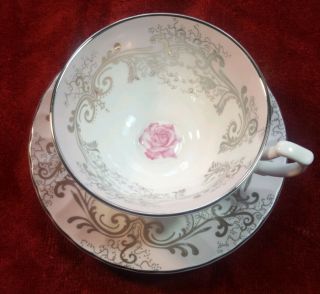 Althorp Princess Diana Tea Cup & Saucer Historical Spencer Estate Rose Pink.