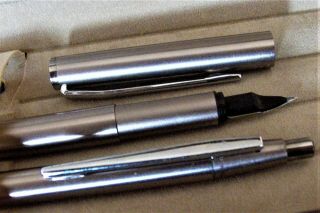 Rare MONT BLANC Noblesse Stainless Steel/Chrome Fountain Pen & Ball Point Set 4