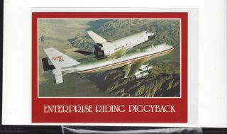 N.  A.  S.  A.  747 W/ " Enterprise " Space Shuttle Riding Piggyback Cont/l Postcard