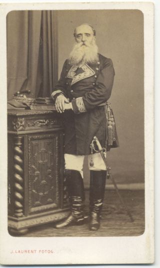 Spanish Military Officer.  Inscribed & Signed Laurent Carte De Visite.  1867 2