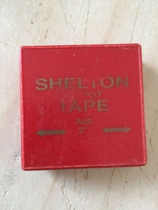 Vintage Tool Shelton 6 Foot Measuring Tape Red /gold White Tape Rare