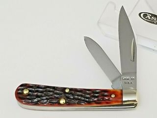 1965 - 69 Case Xx Usa 6229 1/2 Tadpole Jack Knife 2 3/4 " Red Bone Handles