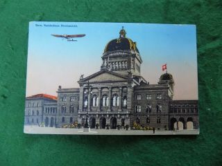 Postcard Europe Switzerland: Bern Bundeshaus Nordansicht Tint Flight