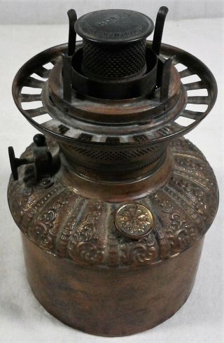 Vintage Royal Drop - In Brass Oil Lamp Fount Font Tank Complete Antique