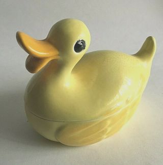 Vintage Ceramic Duck Trinket Box W/lid 6 " X 4.  5 " X 4 " Yellow