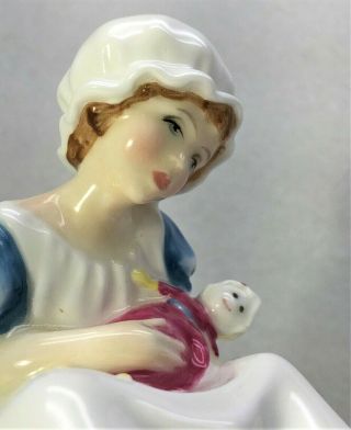 Royal Doulton " Ellen " Figurine - Young Girl & Her Doll - Kate Greenaway Series - 1983