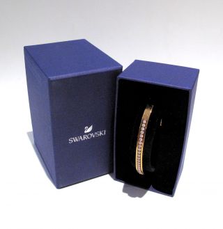 Swarovski Further Thin Gold Bangle 5387558 Bargain Retired Crystal Bracelet Box