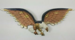 Vintage Cast Iron American Eagle Wall Hanging Painted Soaring 17 "