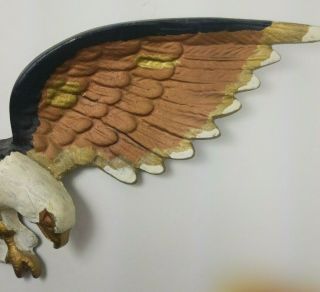 Vintage Cast Iron American Eagle Wall Hanging Painted Soaring 17 