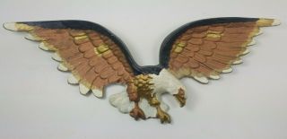 Vintage Cast Iron American Eagle Wall Hanging Painted Soaring 17 
