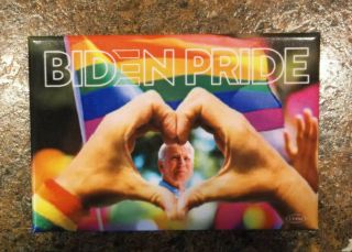 2020 Democrat Joe Biden President Lgbtq,  Gay Lesbian Pride Color Pix Logo Button