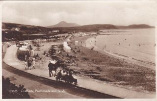 Criccieth - Promenade And Sands,  Bathing Tents,  People - Real Photo By Frith