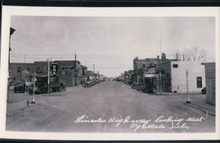 2 Bit Postcards - A264 Rppc " Lincoln Hwy. ,  Ogallala,  Neb.  " Cars,  Businesses