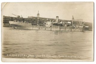 430 C1925 Rppc Ss Kisnop At Manchester Uk Torpedoed Wwii Ss Empire Dabchick