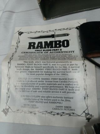 RAMBO FIRST BLOOD PART II Officially Licensed 15 - 1/2 