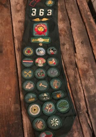 Vintage 1966 Girl Scouts Usa Cahaba Wi 363 Green Sash Patches Badges Pins