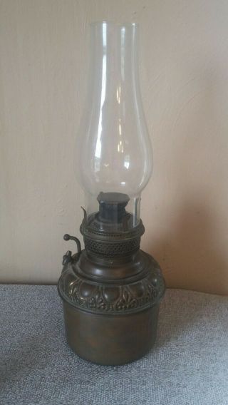 Vintage Em & Co.  Brass Oil Lamp Usa Edward Miller Oil Lamp