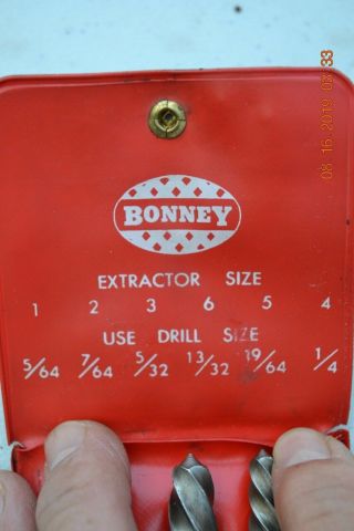 Vintage 6 Piece Bonney Screw Extraction Set in Pouch SER 4