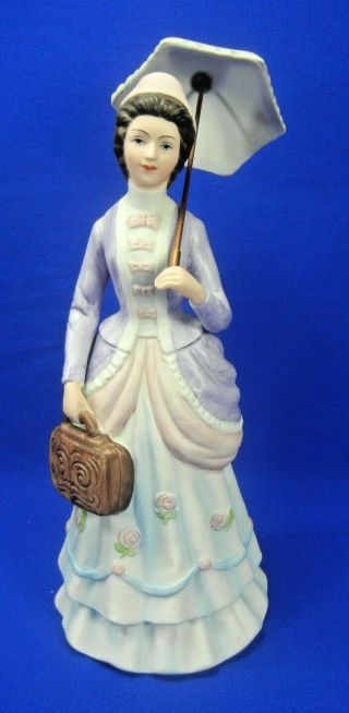 Avon 1978 Mrs Albee Porcelain Figurine Victorian Dress Umbrella