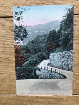 Hong Kong Antique Colour Tinted Photo Postcard The Mountain View From Colin Road