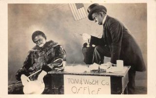 Rppc Blackface Comic Black Americana Tom Breneman Real Photo Postcard 1930