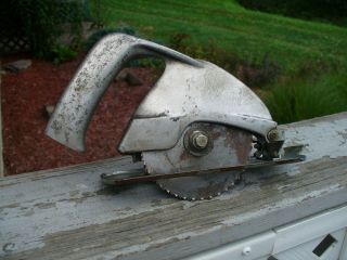 Vintage Antique Drill Driven Circular Saw 4 Inch Blade Old Work Wood Tool