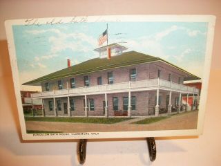 Claremore Ok Oklahoma Bungalow Bath House Spa Radium Water Cure 1927 Postcard