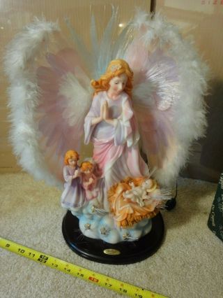 Rare De Capoli fiber optic Angel with baby Jesus.  Color changing lamp light. 2
